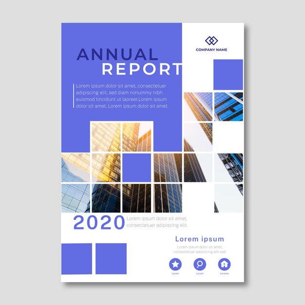 Modèle de rapport annuel abstrait avec photo