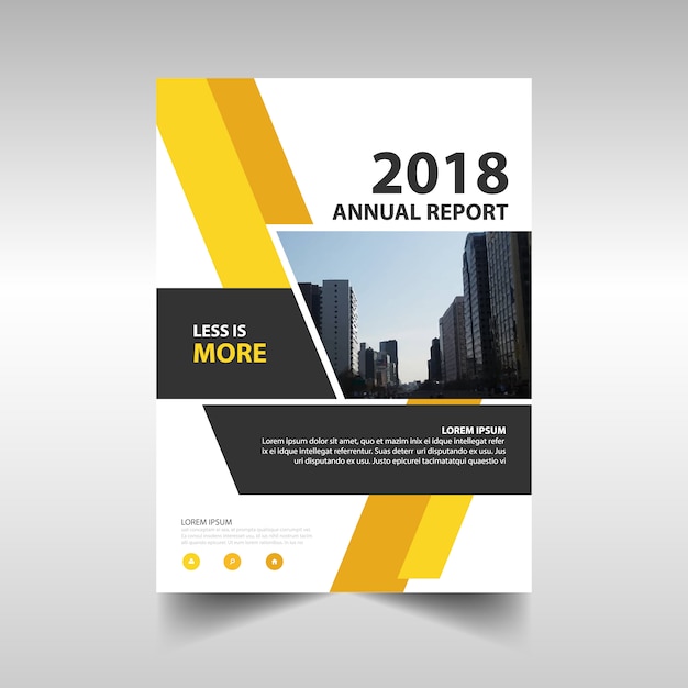Vecteur gratuit modèle de rapport annuel créatif jaune