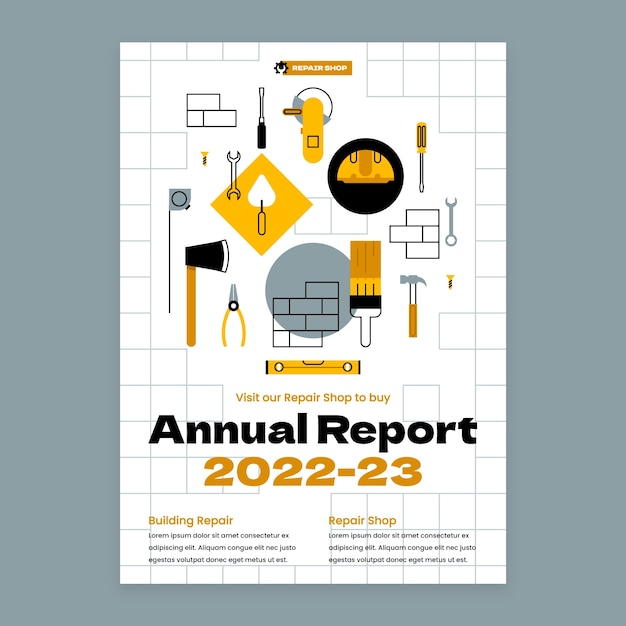 Modèle De Rapport Annuel D'entreprise D'atelier De Réparation Plat