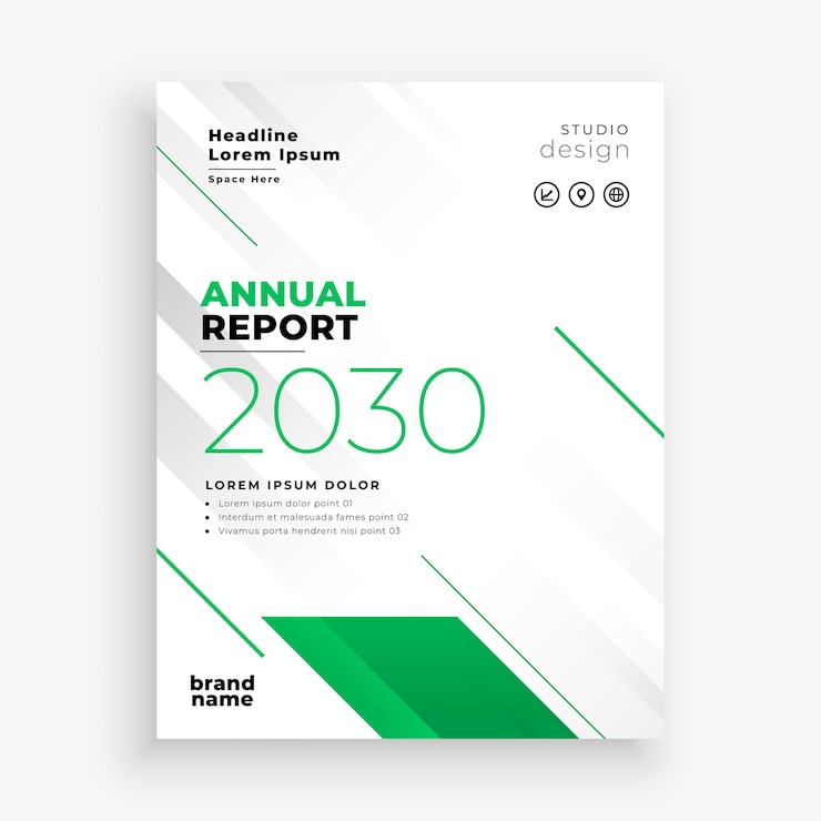 Vecteur gratuit modèle de rapport annuel d'entreprise moderne pour le livret de bulletin d'information de l'entreprise