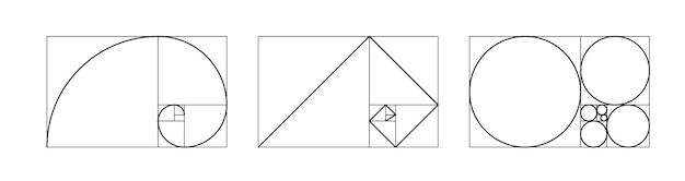 Modèle de rapport d'or Proportions d'harmonie Composition du modèle de contour