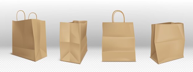 Modèle de sacs en papier brun artisanal