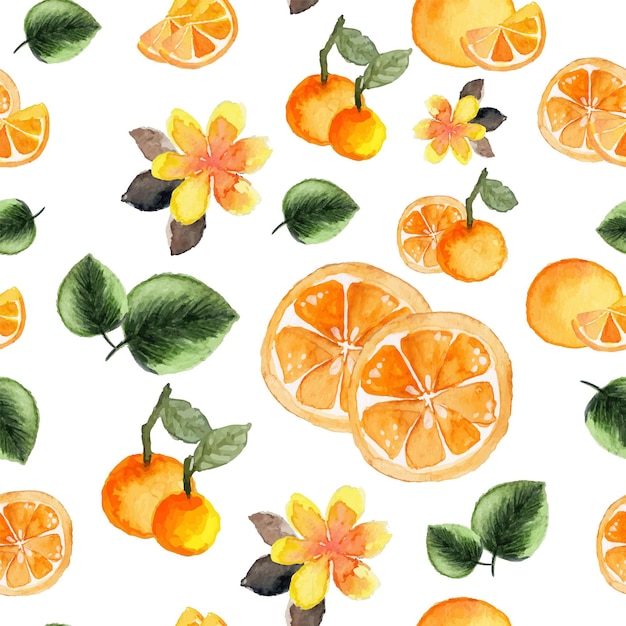 Modèle sans couture aquarelle de fruits tropicaux