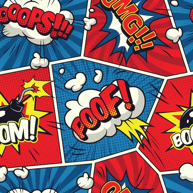 Modèle sans couture de bulles de bande dessinée