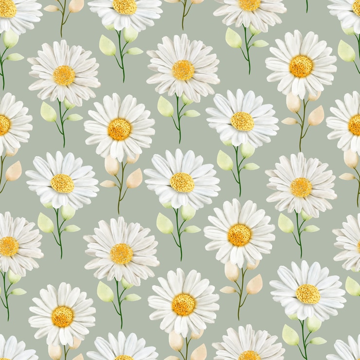 Vecteur gratuit modèle sans couture de chrysanthème aquarelle