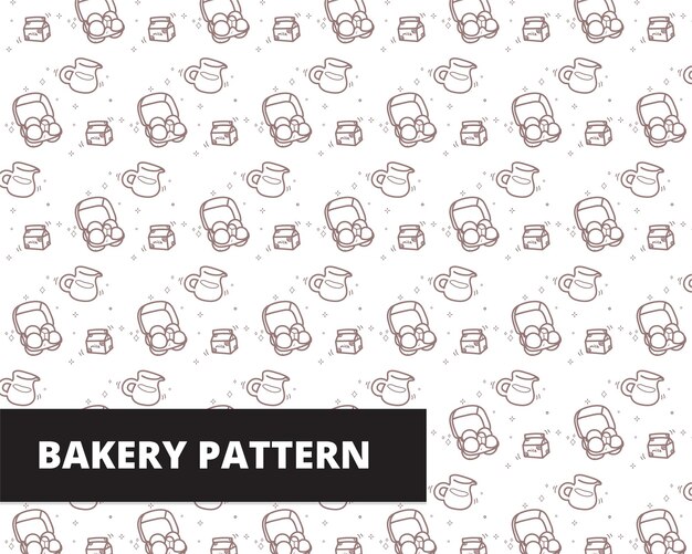 Modèle sans couture doodle dessinés à la main d'oeufs de lait de boulangerie