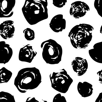 Modèle sans couture avec frottis de gribouillis rond dessiné à la main sombre sur fond blanc. texture grunge abstraite. illustration vectorielle