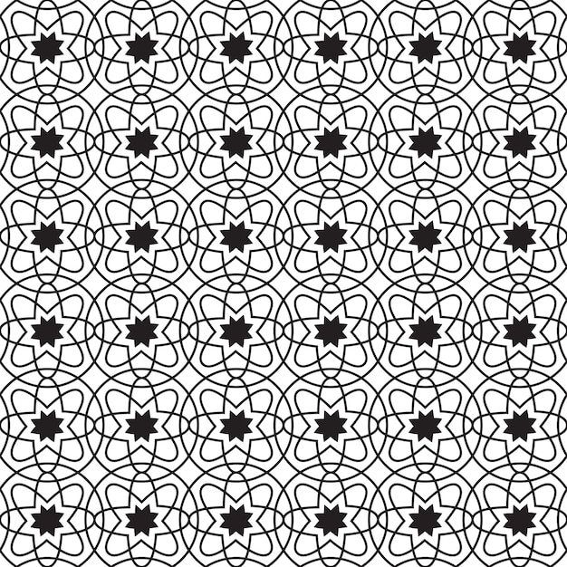 Modèle sans couture géométrique abstrait avec des cercles et des fleurs simples de structure répétitive