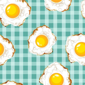 Modèle sans couture avec des œufs au plat pour papier peint splash papier d'emballage d'impression textile serviette de cuisine
