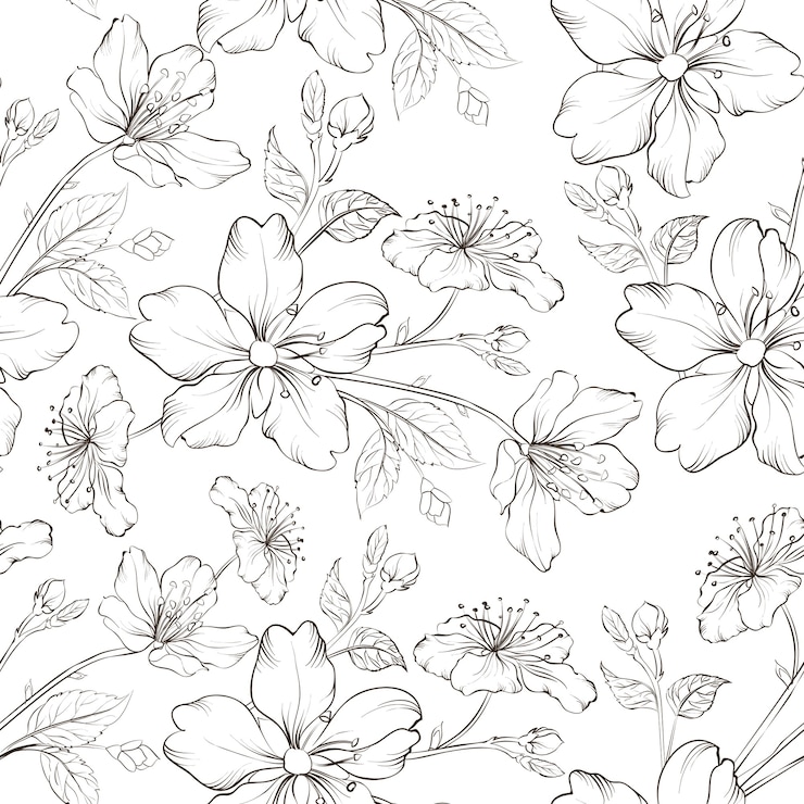 Modèle sans couture de sakura en fleurs