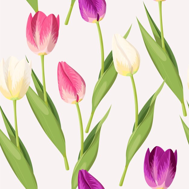 Carte De Voeux Joyeux Anniversaire Avec Tulipe En Fleurs Vecteur Gratuite