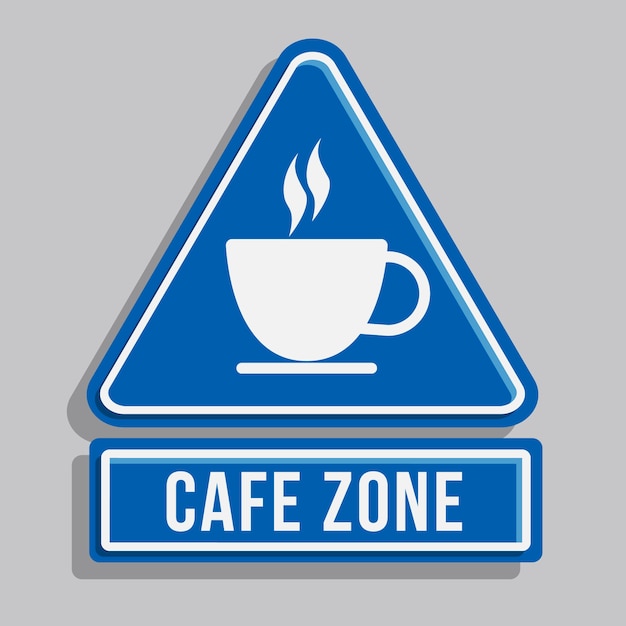 Vecteur gratuit modèle de signalisation de café design plat