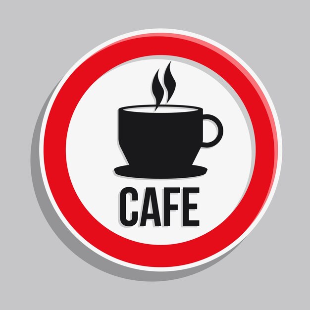 Modèle de signalisation de café design plat