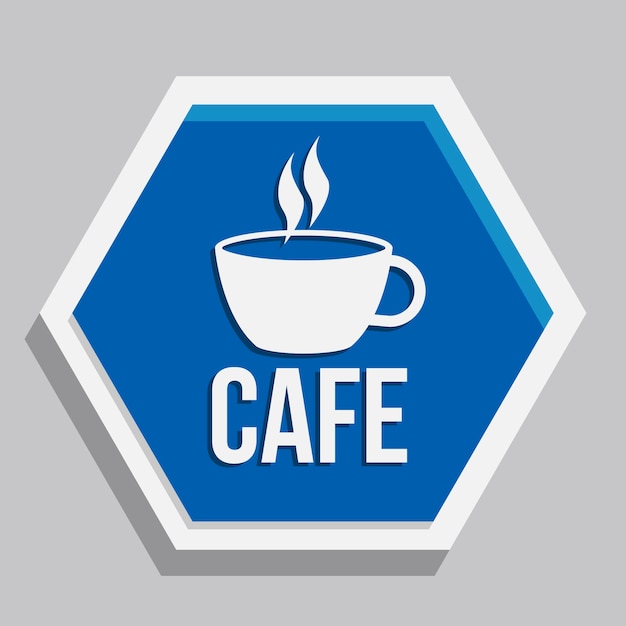 Modèle De Signalisation De Café Design Plat