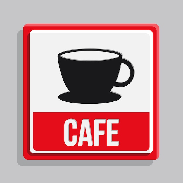 Vecteur gratuit modèle de signalisation de café design plat