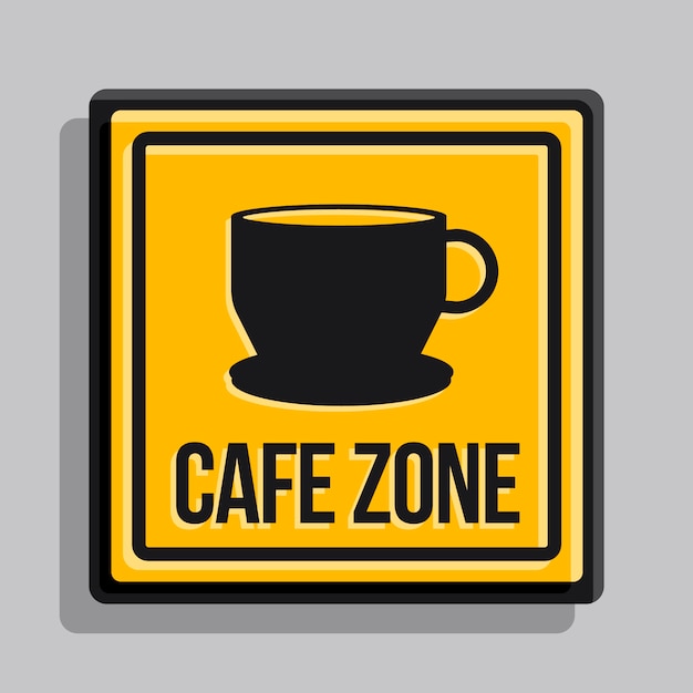 Modèle De Signalisation De Café Design Plat