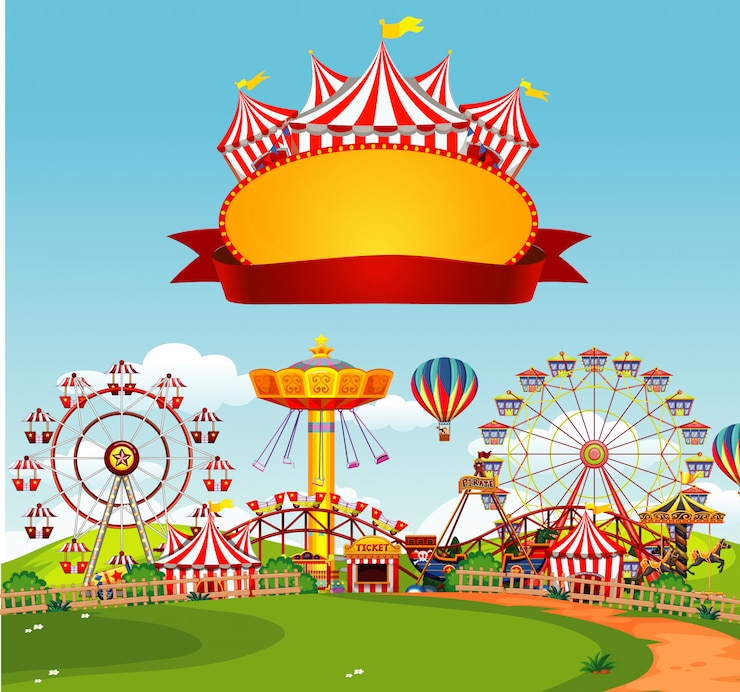 Vecteur gratuit modèle de signe avec funpark