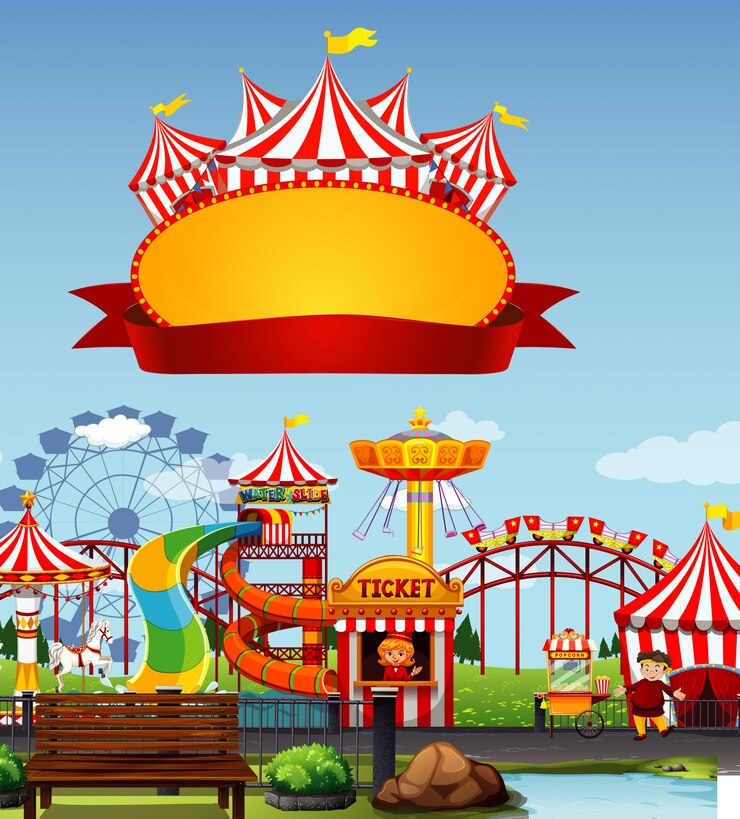Vecteur gratuit modèle de signe avec funpark