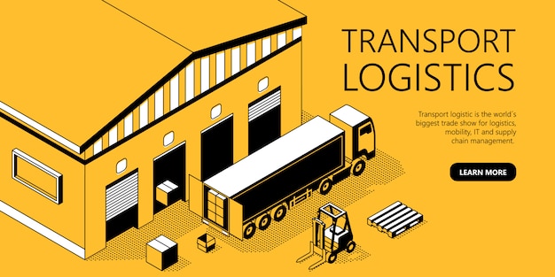 Modèle De Site Isométrique 3d - Logistique De Transport