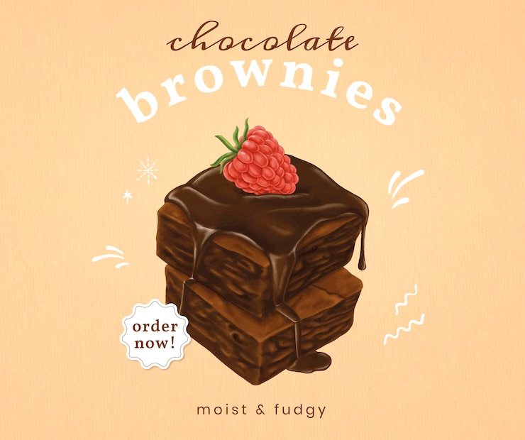 Vecteur gratuit modèle social de brownies dessinés à la main