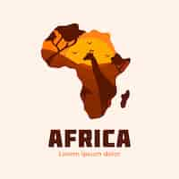 Vecteur gratuit modèle de société logo carte afrique