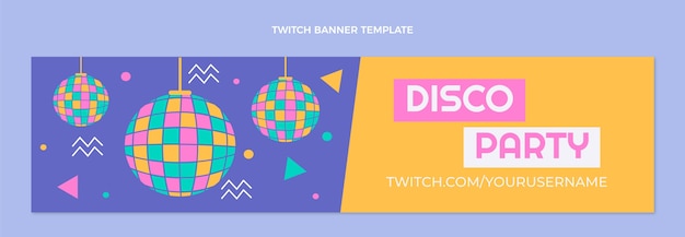 Vecteur gratuit modèle de soirée disco design plat dessiné à la main