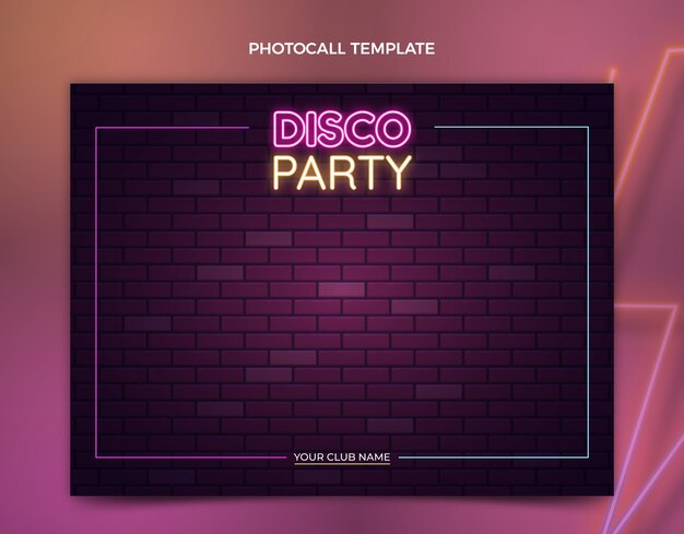 Modèle de soirée disco néon réaliste