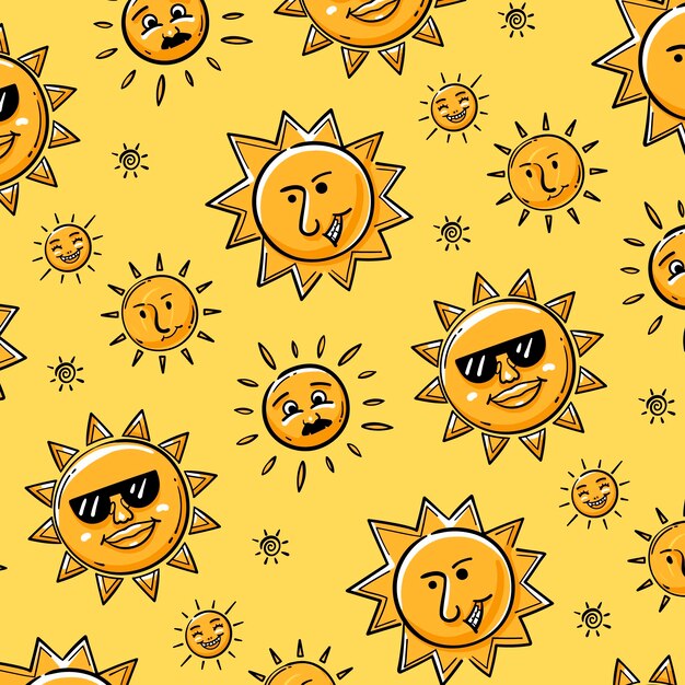 Modèle de soleil dessiné à la main