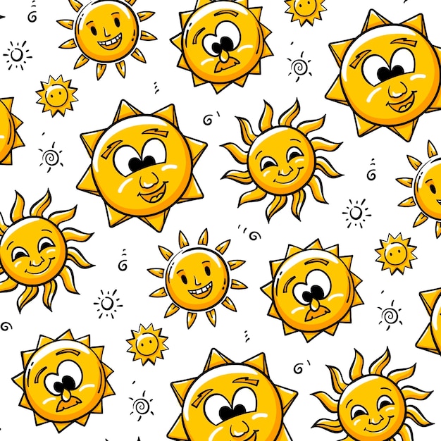Modèle de soleil dessiné à la main