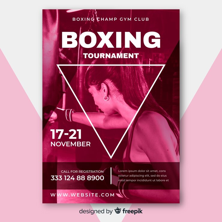 Vecteur gratuit modèle de sport affiche avec image