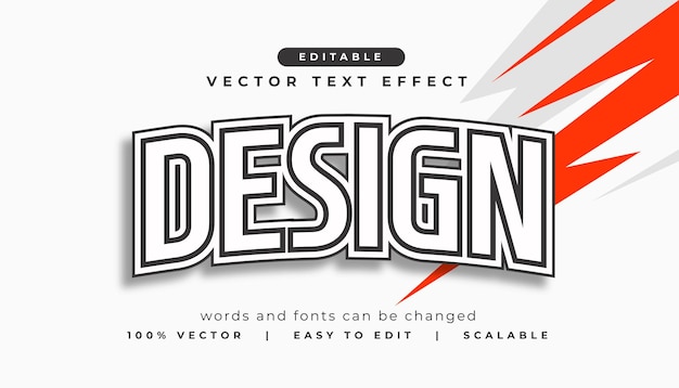 modèle de style d'effet de texte de conception simple