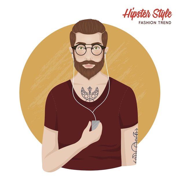 Vecteur gratuit modèle de style hipster