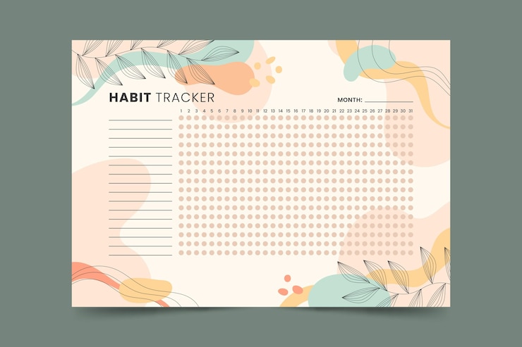 Vecteur gratuit modèle de suivi d'habitude
