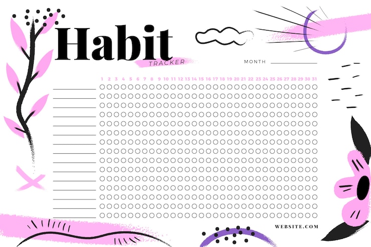 Vecteur gratuit modèle de suivi d'habitude