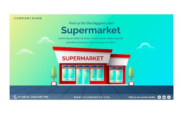 Vecteur gratuit modèle de supermarché réaliste