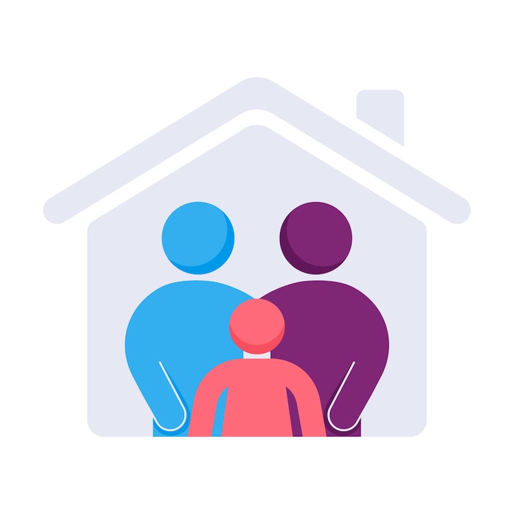 Vecteur gratuit modèle de symbole de famille design plat