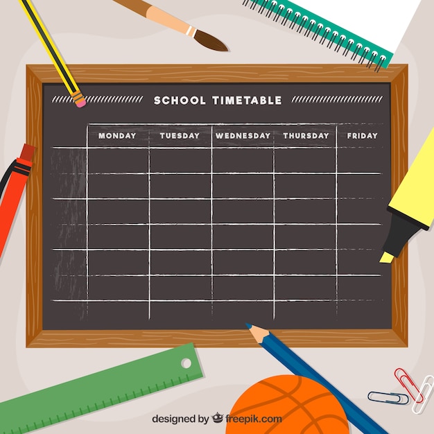 Modèle De Tableau D'horaires Scolaires