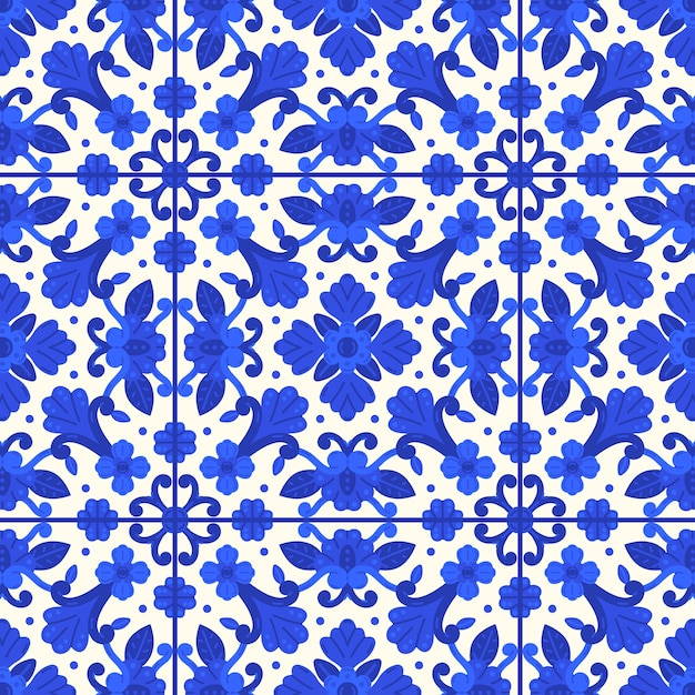 Vecteur gratuit modèle de talavera mexicain design plat