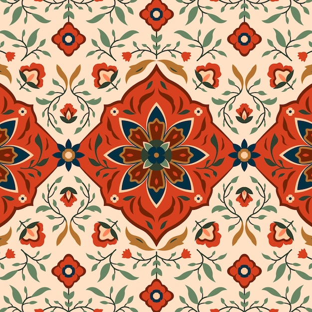 Vecteur gratuit modèle de tapis persan design plat