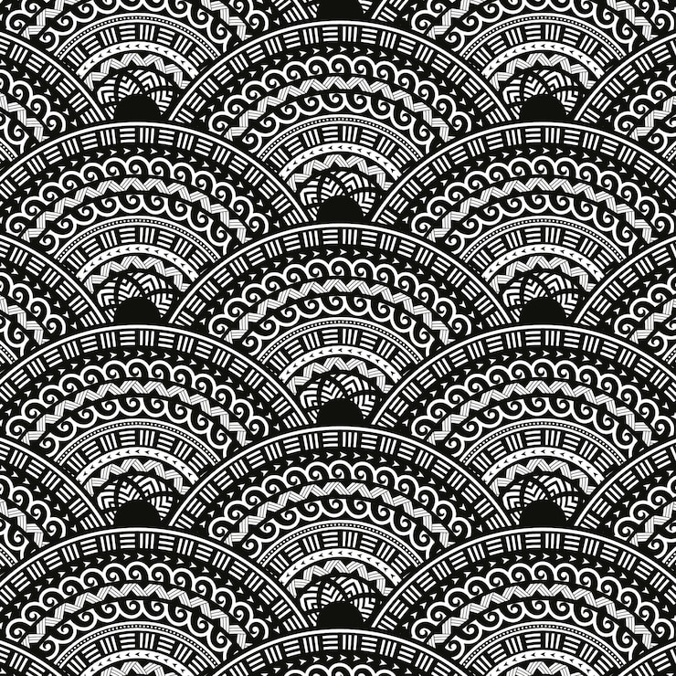 Vecteur gratuit modèle de tatouage plat maori