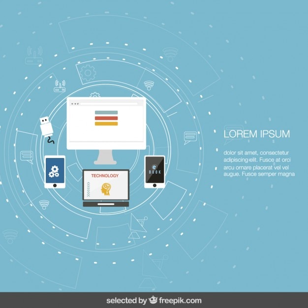Vecteur gratuit modèle de la technologie dans la conception plat