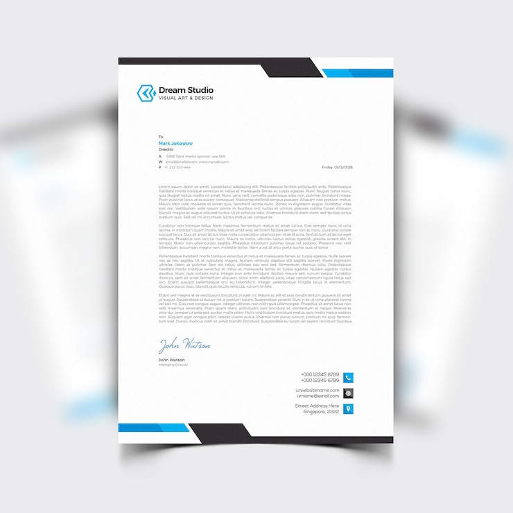 Vecteur gratuit modèle d'en-tête de lettre moderne pour les entreprises