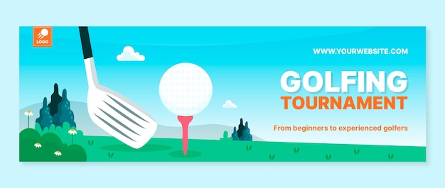 Vecteur gratuit modèle d'en-tête twitter de club de golf dessiné à la main