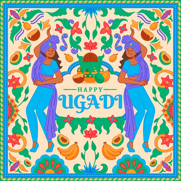 Vecteur gratuit modèle ugadi