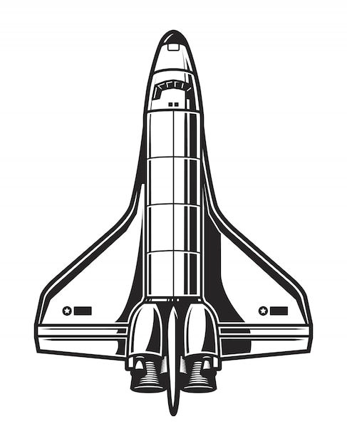 Vecteur gratuit modèle de vaisseau spatial vintage