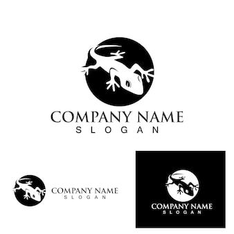 Modèle vectoriel de logo et symboles d'animaux lézard