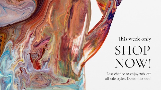 Modèle de vente de tourbillon de marbre pour la bannière de blog de mode