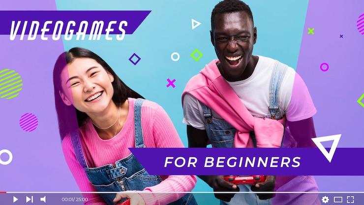 Vecteur gratuit modèle de vignette youtube de jeu vidéo