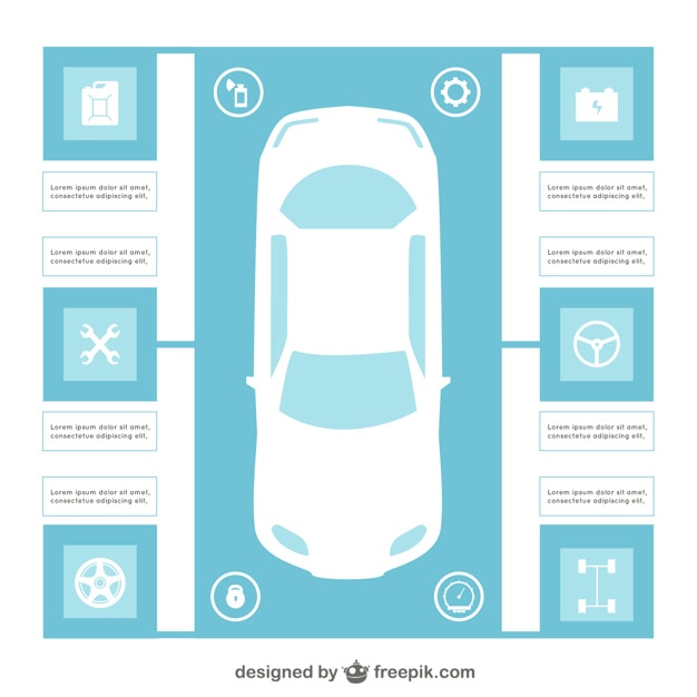 Vecteur gratuit modèle de voiture infographie