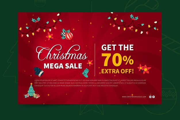 Modèle Web de bannière de vente joyeux noël